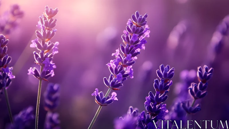 Lavender Dreams: Purple Petals Caught in Golden Light.