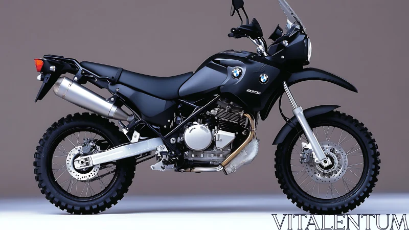BMW dual-sport motorcycle studio profile on neutral background.