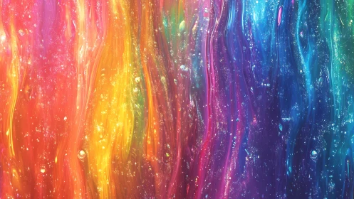 Vertical multicolor streaks form layered luminous gradients