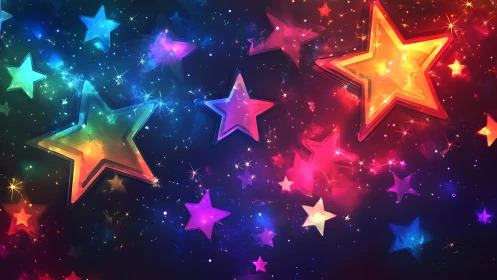 Chromatic starfield layers with luminous gradient scattering.