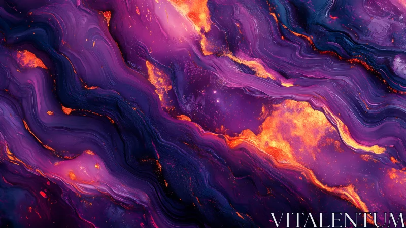 Flowing Lava Landscape with Vibrant Purple and Orange.