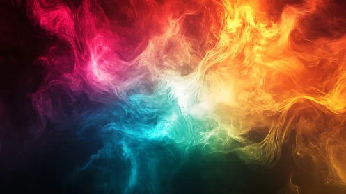 Multispectral fluid nebula simulating turbulent color diffusion