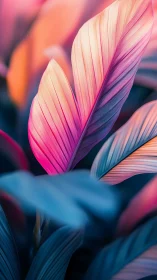 Digital painting of iridescent tropical foliage study.