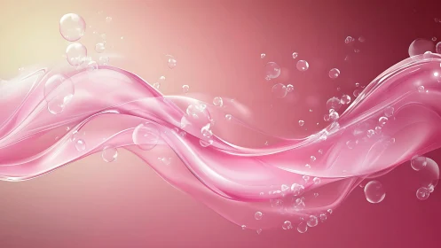 Translucent pink waveforms intersect against a gradient field