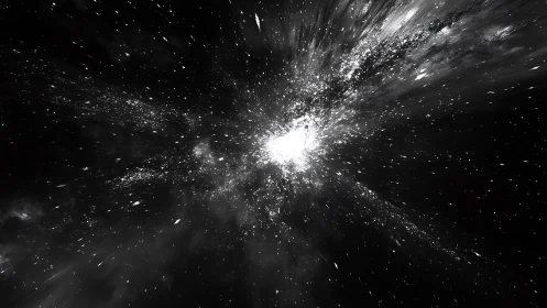 Starlit cosmic burst pours radiant light across deep space