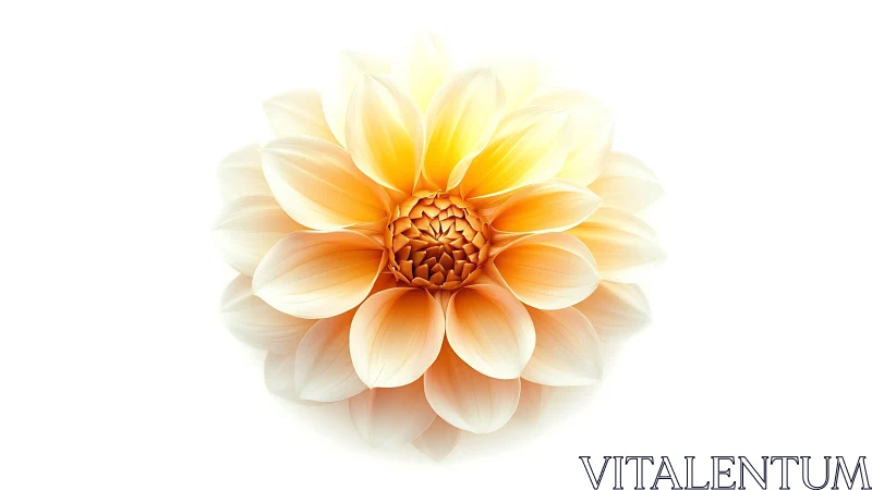 Golden Dahlia Flower with Soft Orange Gradient.