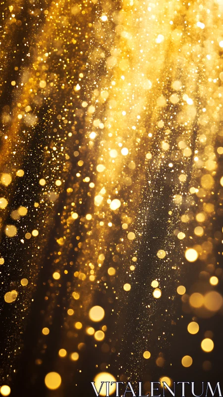 Golden light particles forming abstract shimmering bokeh.