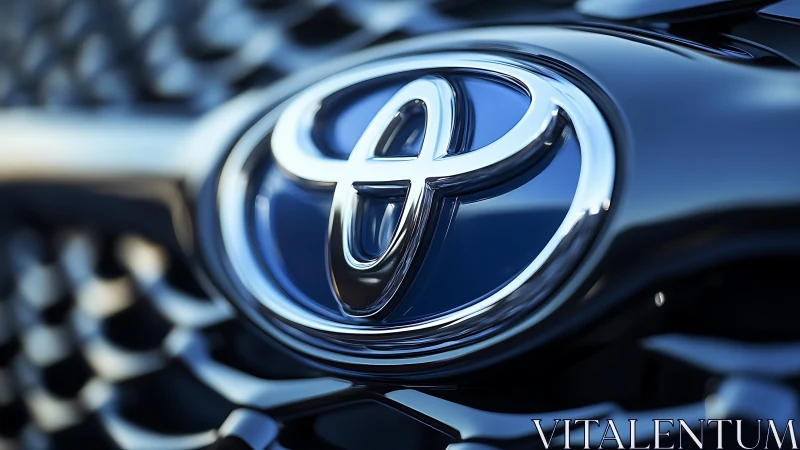 Shiny car emblem catching the light with bold, modern style.