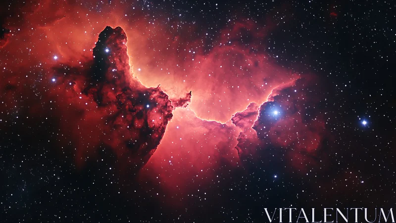 Ionized hydrogen nebula with central emission ridge observed