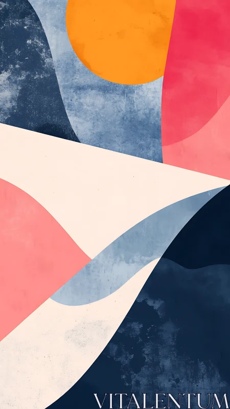 Curved color fields under textured sunlit geometry.