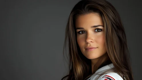 Warm portrait of a confident young woman in soft light.