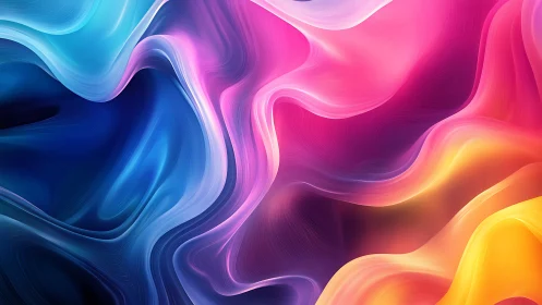 Iridescent fluid color waves with luminous gradient flows.