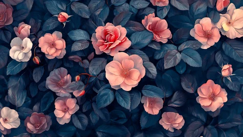 Garden Dreams in Coral and Teal.