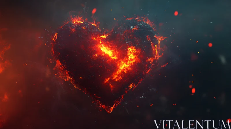 Fiery Heart Ablaze with Raw Passion and Power.