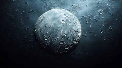 Lunar-like macro sphere renders cratered surface in relief