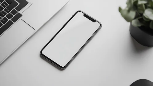 Modern Smartphone on Clean Workspace