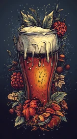 Foamy orchard ale rises like a floral toast to harvest