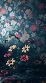 Ethereal Daisies in Shallow Focus Composition Against Teal Backdrop.