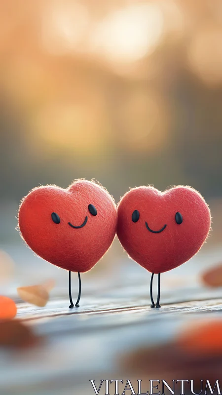 Two Smiling Hearts Connect with Joy.