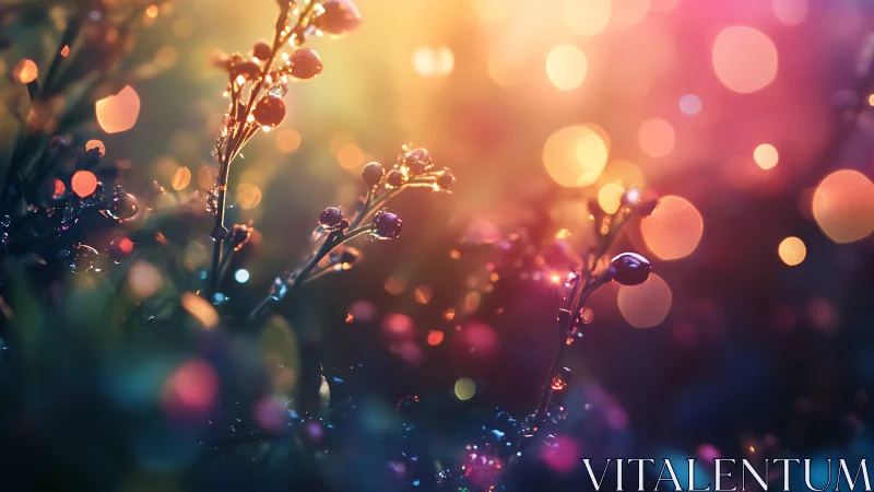 Morning Dew on Delicate Branches.