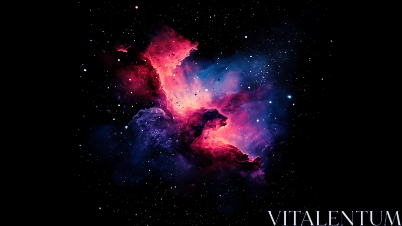 Cosmic nebula bloom in vivid magenta and electric blue space.