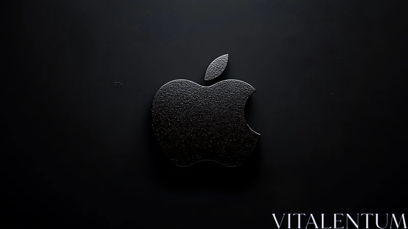 Apple Logo with Textured Surface on Dark Background