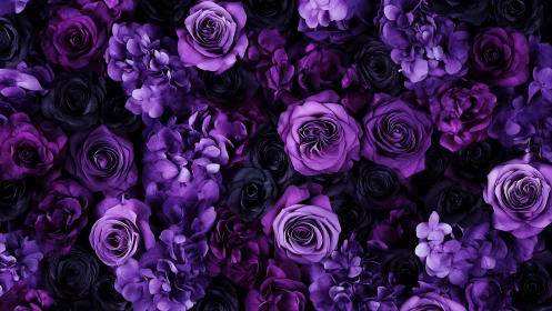 Purple and Black Roses Garden.