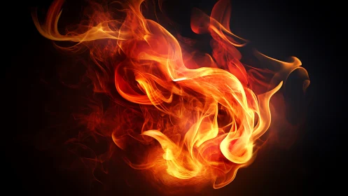 Inferno's Dance: Molten Fire Erupts in Golden Fury.