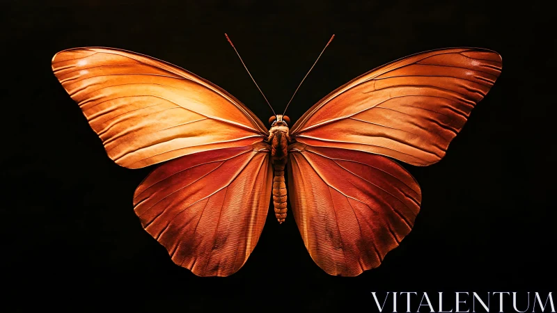 Specular macro study of copper-toned butterfly wing symmetry.