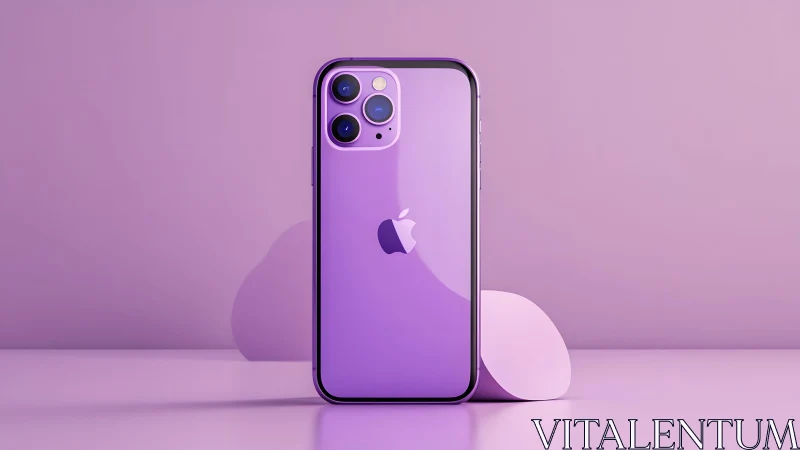 Sleek Purple iPhone with Minimalist Background in Modern Style. Sleek Purple iPhone with Minimalist Background in Modern Style.
