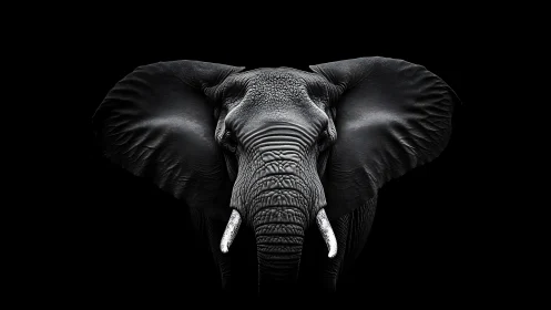 Midnight tusk monarch framed in sculpted shadows.