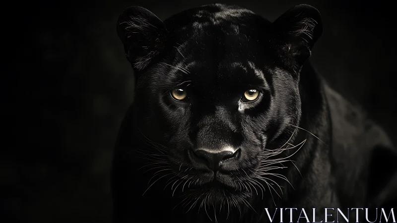 Black Panther Portrait with Luminous Eyes