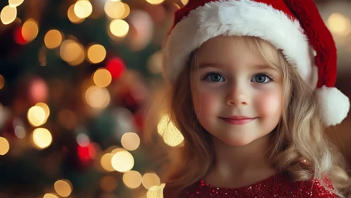 Holiday portrait with shallow depth bokeh illumination matrix.