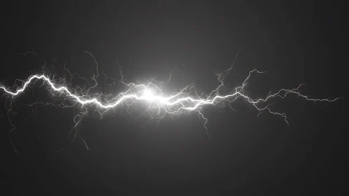 Electric lightning arc glowing across a deep dark sky.