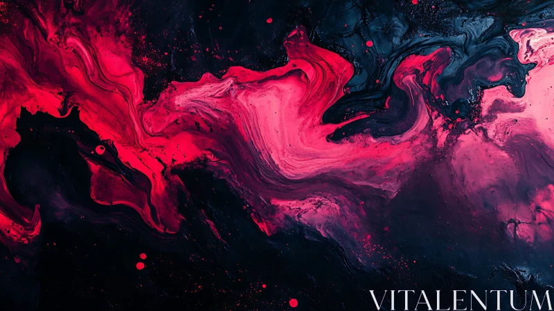 Crimson fluid dynamics flow across deep nocturnal ground