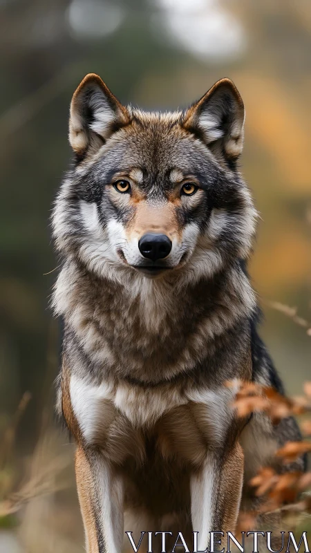 Warm-eyed forest wolf meeting your curious gaze today.