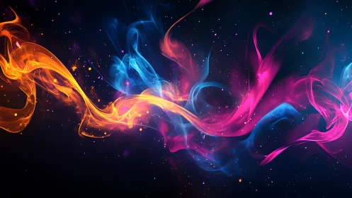 Chromatic Nebula Dance: Electric Ribbons Waltz.