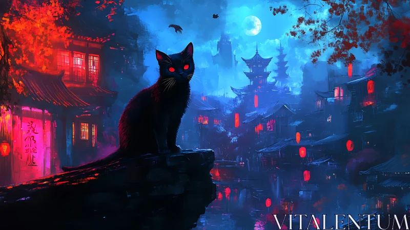 Midnight lanterns answer the red-eyed guardian cat&rsquo;s gaze