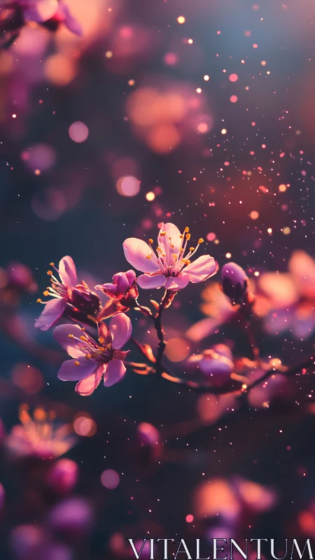 Glowing Blossoms in Evening Light.