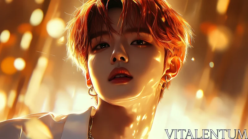 Golden glow portrait of soft light and quiet confidence.