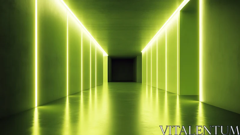 Glowing green tunnel of light inviting you into the unknown.