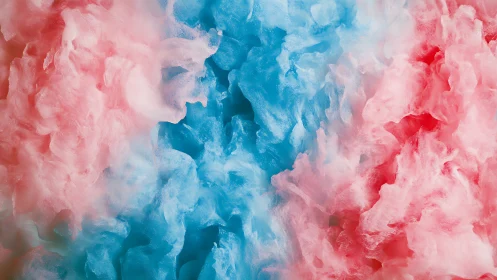 Candy cloud collision of pink dreams and icy blue swirls.