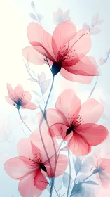 Delicate Pink Cosmos Blossoms Dance with Elegant Grace