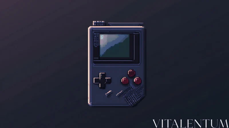 Pixel Art Handheld Gaming Console with Controls and Display.