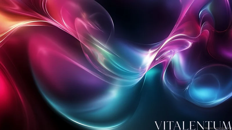 Gradient light waves form translucent flowing digital abstractions