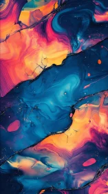 Molten nebula rivers slice through deep cobalt fluid planes