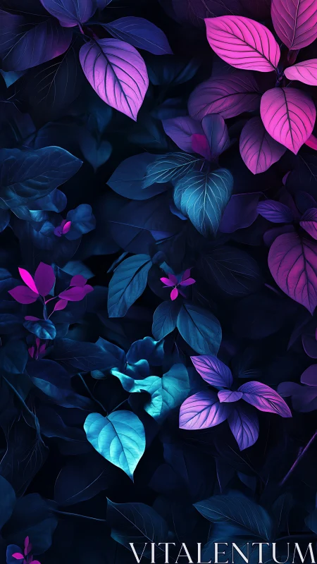 Neon-toned foliage forms layered overlapping leaf structure