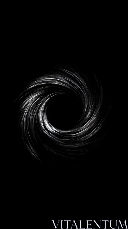 Silver storm curls inward, sketching a digital void