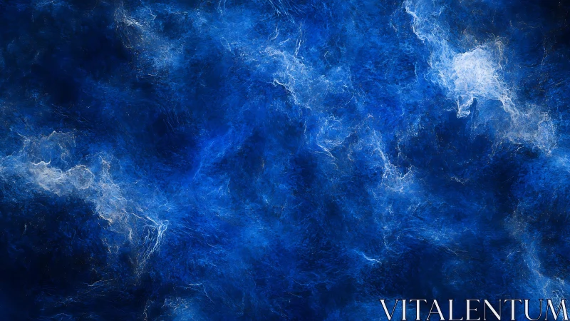 Deep Blue Abstract Nebula Texture with Soft Swirling Clouds.