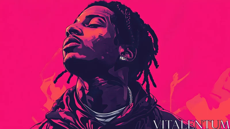 Neon-drenched portrait of defiant youth in electric pink storm.